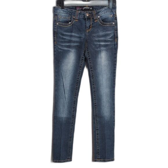 Grane Darcy Super Low Rise Skinny Jeans Button Pocket Juniors 5 - Picture 1 of 6